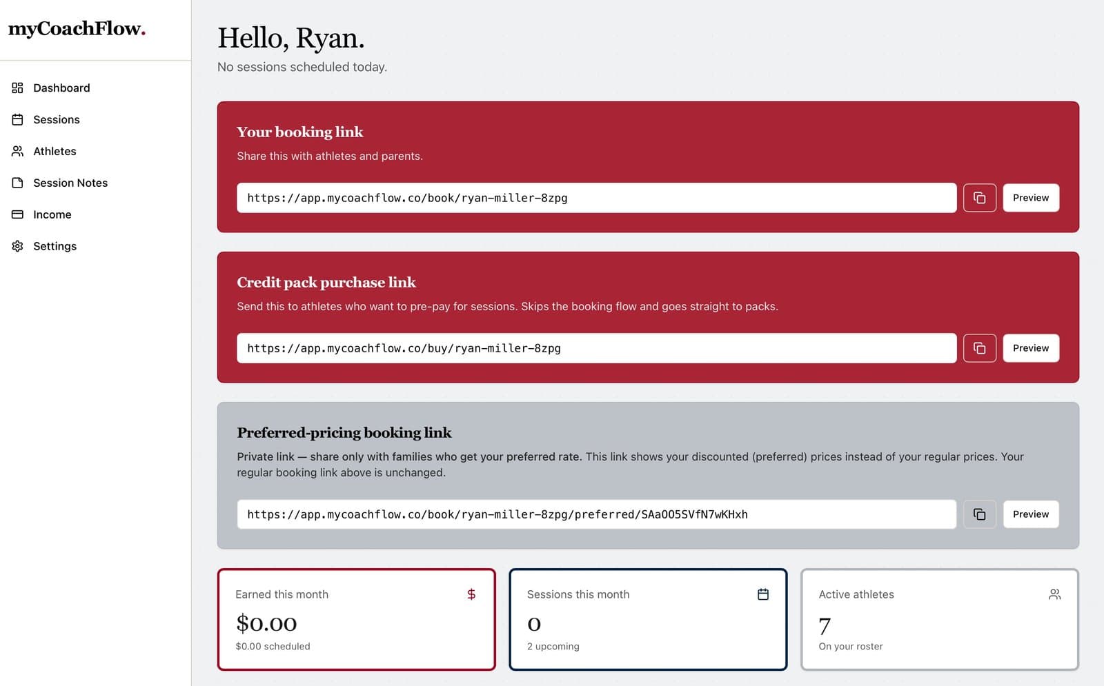 Your booking link, ready to share.